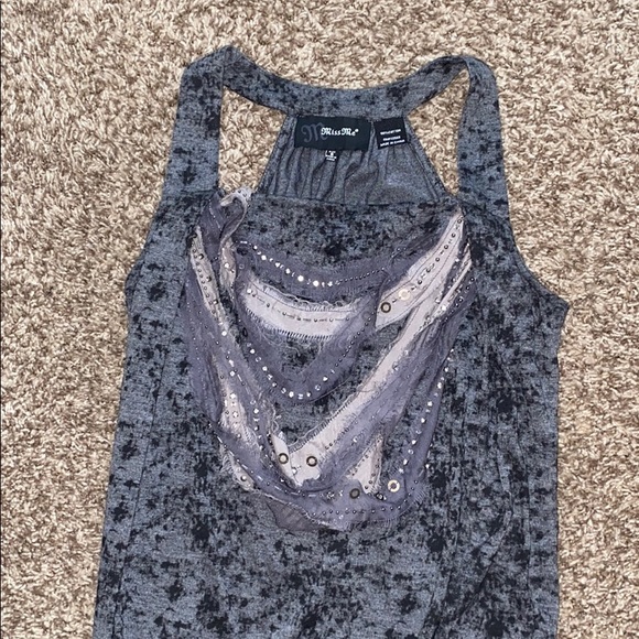 Miss Me Black & Gray Tank - Picture 3 of 6